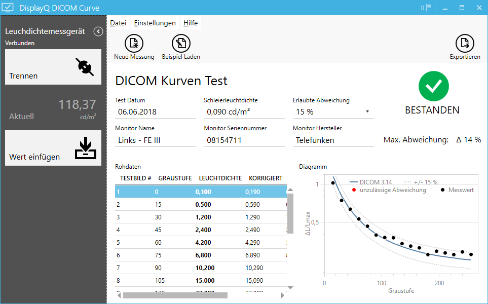 DisplayQ Expert DICOM-Curve Screenshot